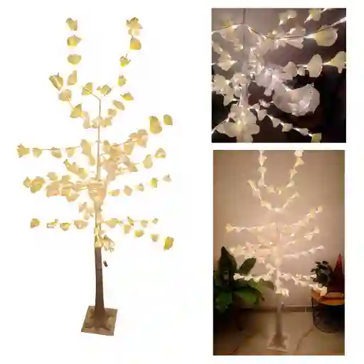 Arbol Navidad Con Luces Luz Led Blanco Hojas De Arce 1.70 M