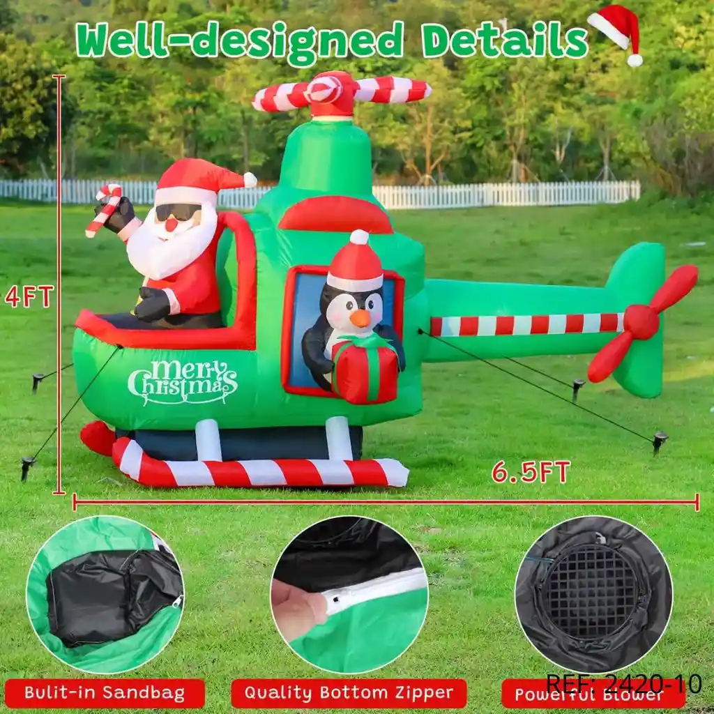 Inflable Helipcotero Navideño