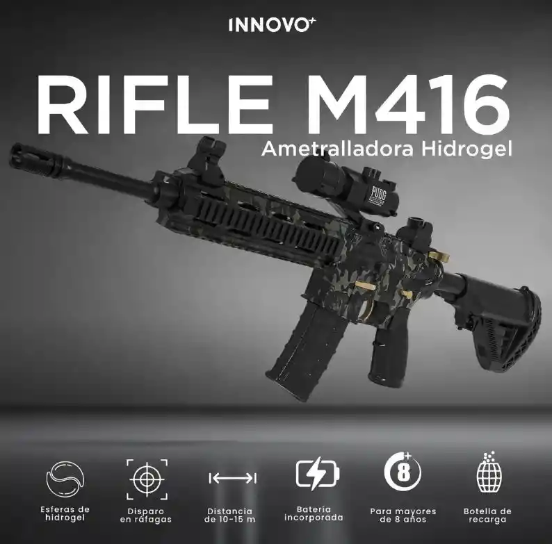 Rifle Juguete Lanzador M416 Hidrogel Ametralladora Automática Alta Potencia