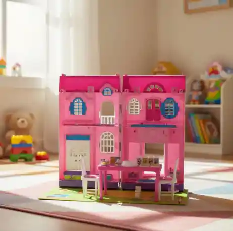 Casa De Juguete Muñecas Con Accesorios Y Luz.