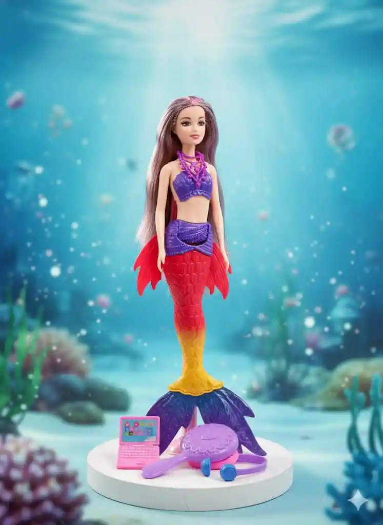 Muñeca Sirena Luz Y Sonido