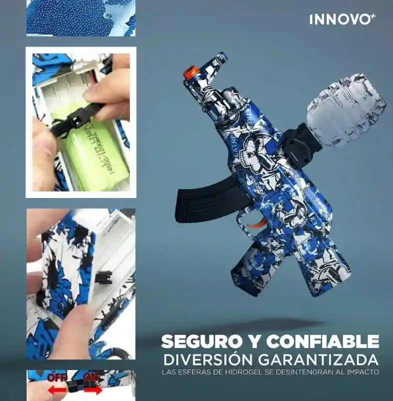 Rifle Mini Ak-47 Hidrogel Automático Pistola + 50.000 Orviz