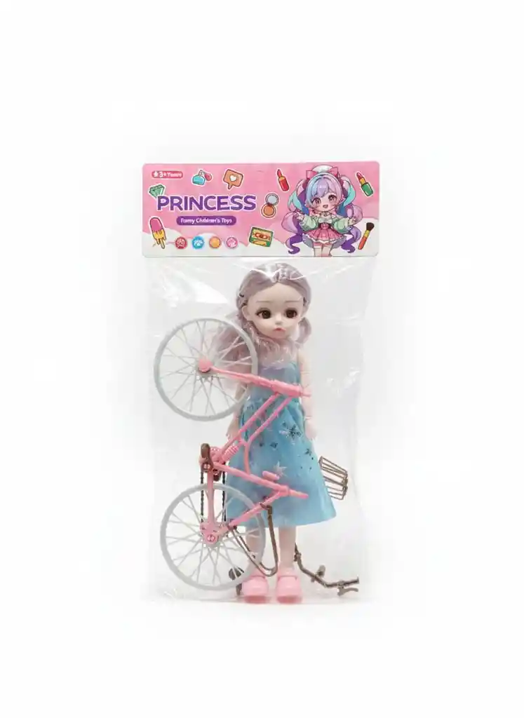 Muñeca Princesa Con Bicleta