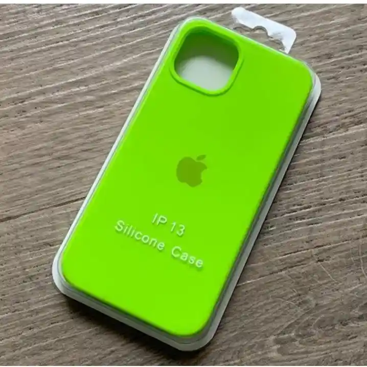 Silicon Case Iphone 14 Verde Fosforescente
