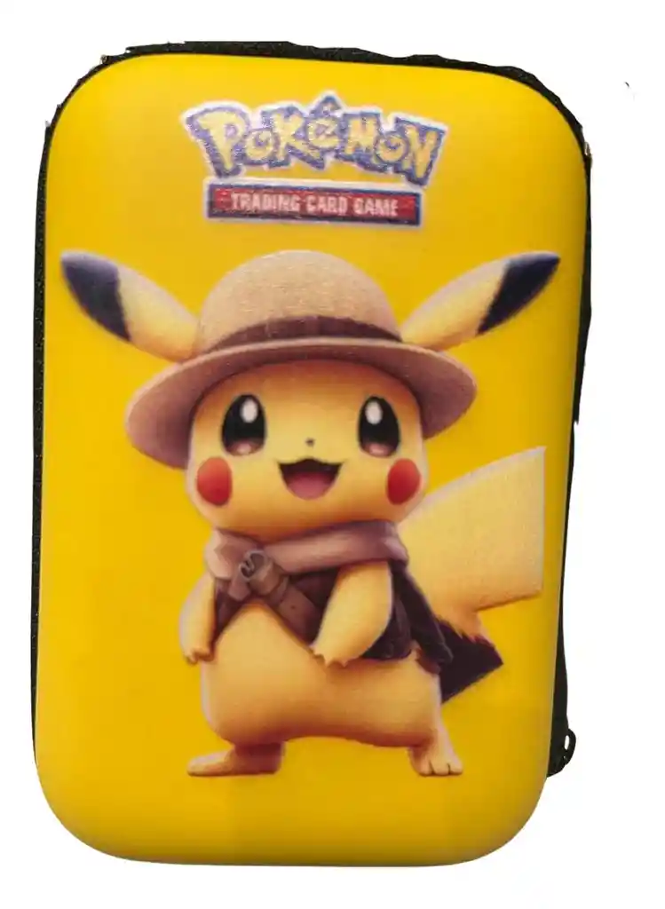 Porta Cards Pokémon Pikachu Portátil + 45 Cartas Incluidas
