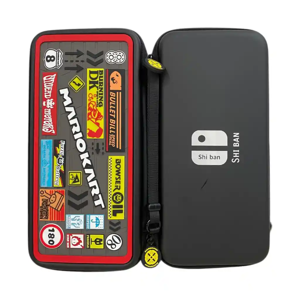 Combo Protector Negro De Diseño Mario Kart Compatible Con Switch 2