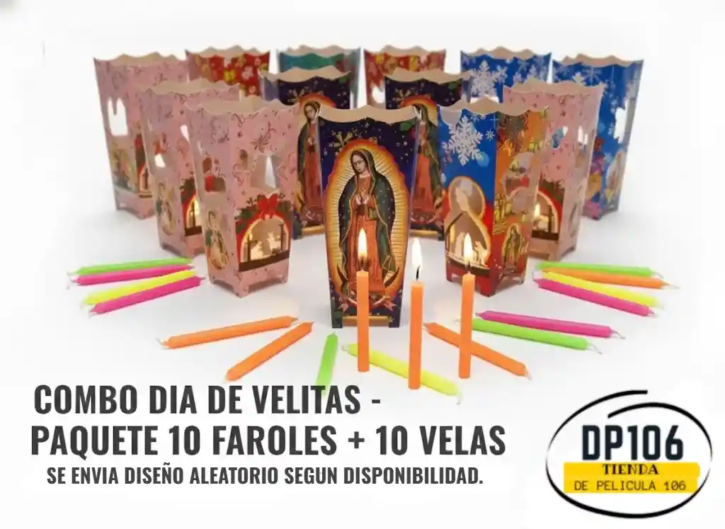 Dia De Velitas Faroles Y Velas En Combo