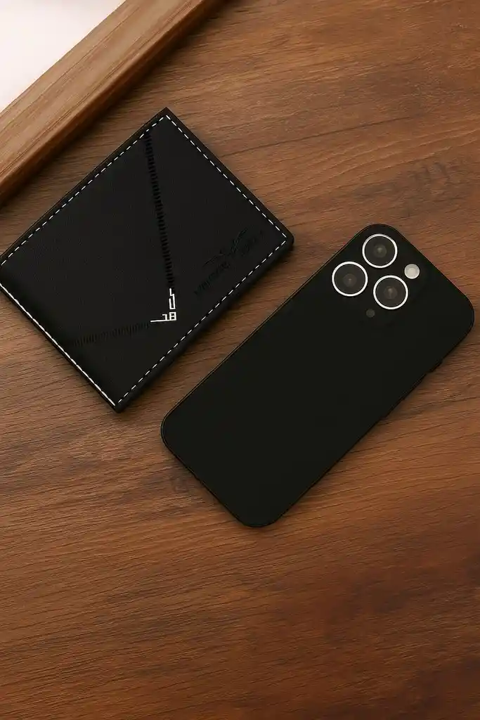 Combo Reloj Hombre Geneva Cafe + Billetera Negra