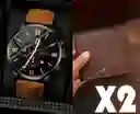 Combo Reloj Geneva + Billetera Marron