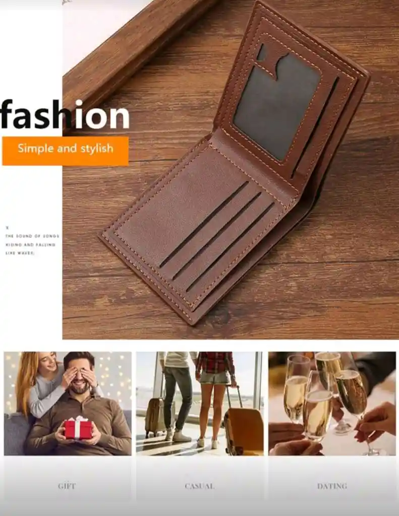 Combo Reloj Hombre Geneva Negro + Billetera Marron