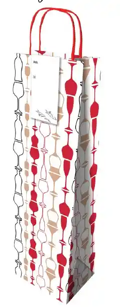 Bolsa Regalo Navidad Botella Plastificada Brillante