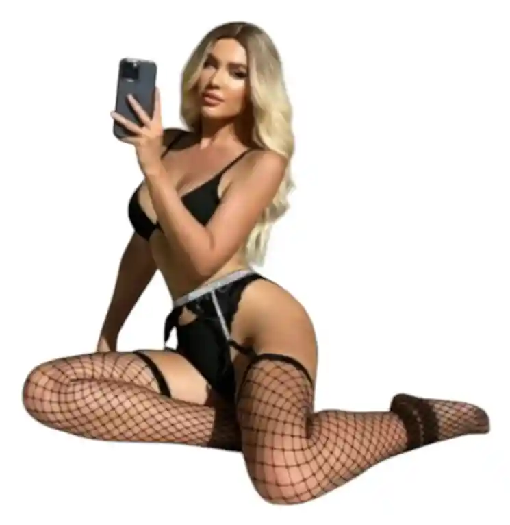 Medias Con Liguero Malla Hermanas Fashion. Lenceria. Negro