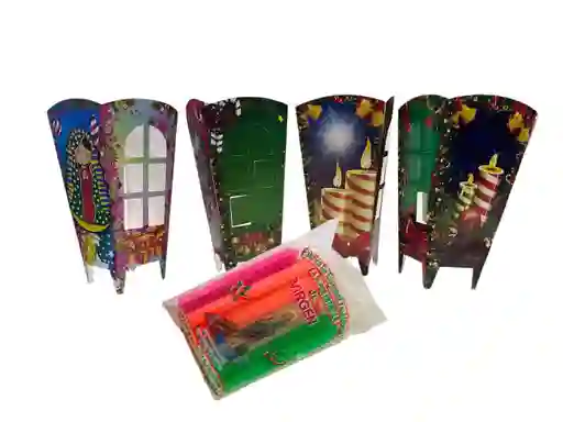 Farol Dia De Velitas Navidad 10 Unidades Mas 10 Velas