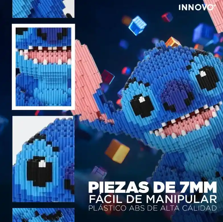 Juguete Armable Figura Stitch 5600 Pz Figura Grande 34 Cm 5600