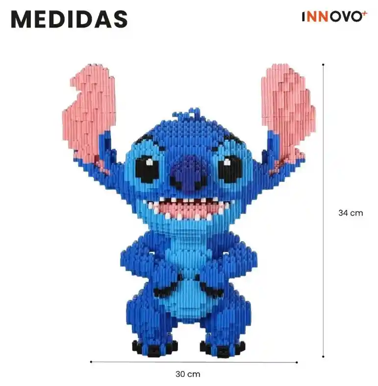Juguete Armable Figura Stitch 5600 Pz Figura Grande 34 Cm 5600