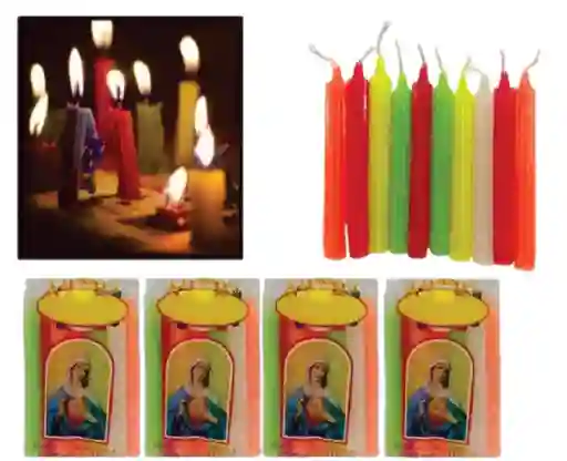 Velas Navideñas Velitas Colores X 4 Paquete