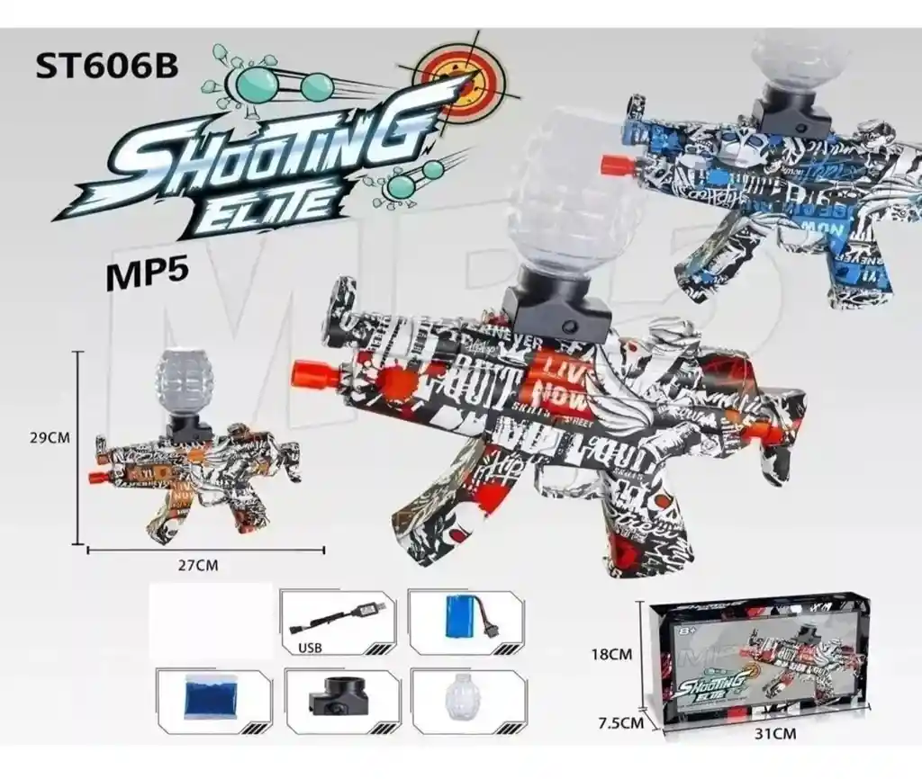 Juguete Pistola Ak.47 Arma Automatica Hidrogel Sencilla