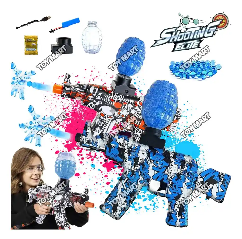 Juguete Pistola Ak.47 Arma Automatica Hidrogel Sencilla