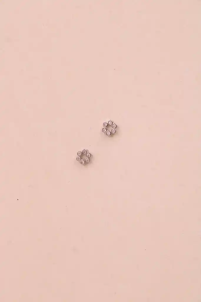 Topo Flor Mini Plateado Rodio