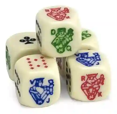 Dados Poker Blancos Juego De Mesa X5