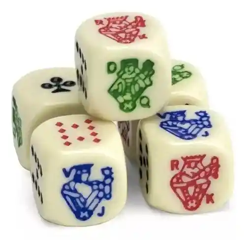 Dados Poker Blancos Juego De Mesa X5