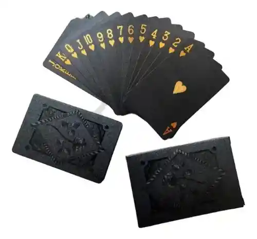 Cartas Baraja De Poker Cartas Negras De Lujo Ultra Fino Generica