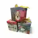 Caja Con Tapa Con Diseño Navideño Para Regalo De Navidad 15 X 15 X 15 Cm