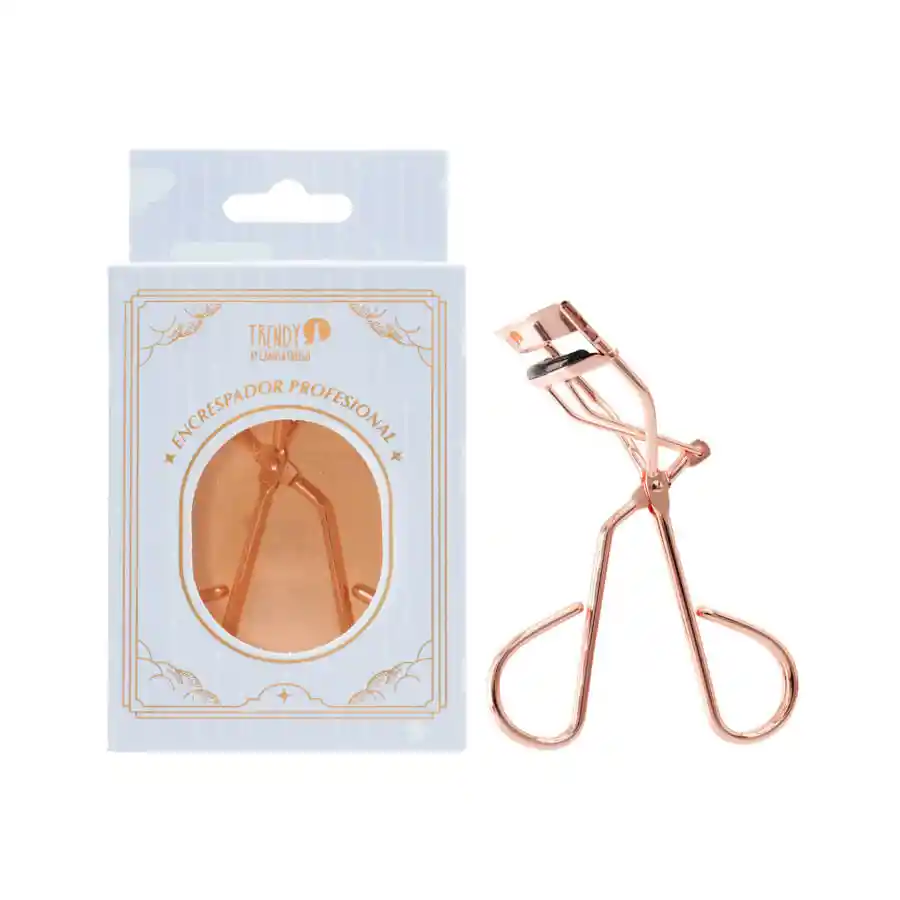 Encrespador Rizador De Pestañas Moldeador Profesional Color Oro Rosa Trendy