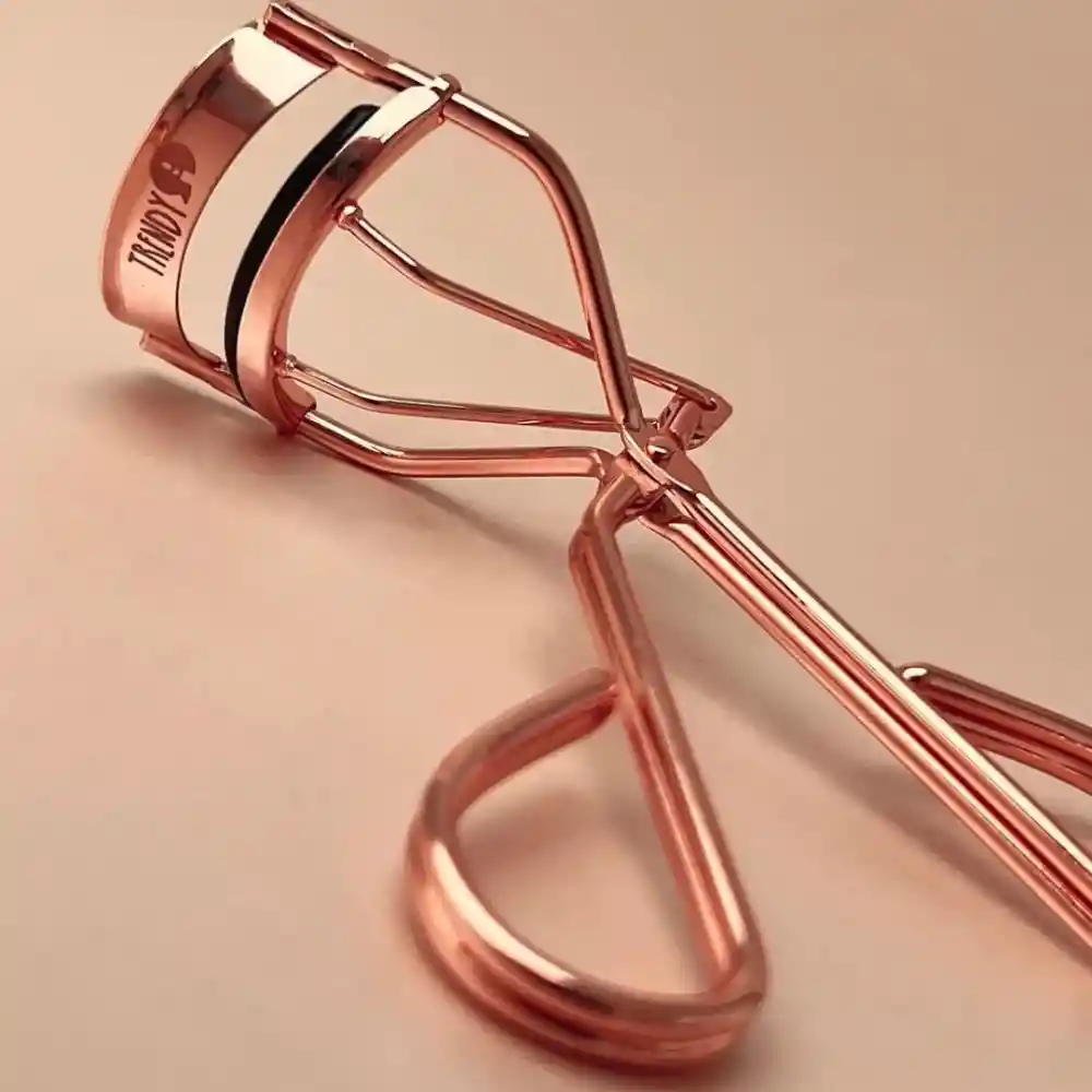 Encrespador Rizador De Pestañas Moldeador Profesional Color Oro Rosa Trendy