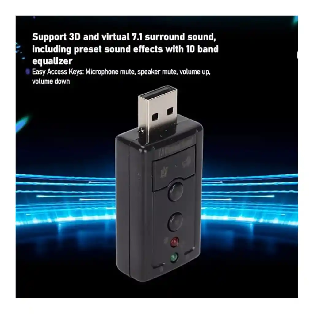 Tarjeta De Sonido Usb 7.1 Con Control De Volumen Lj-81