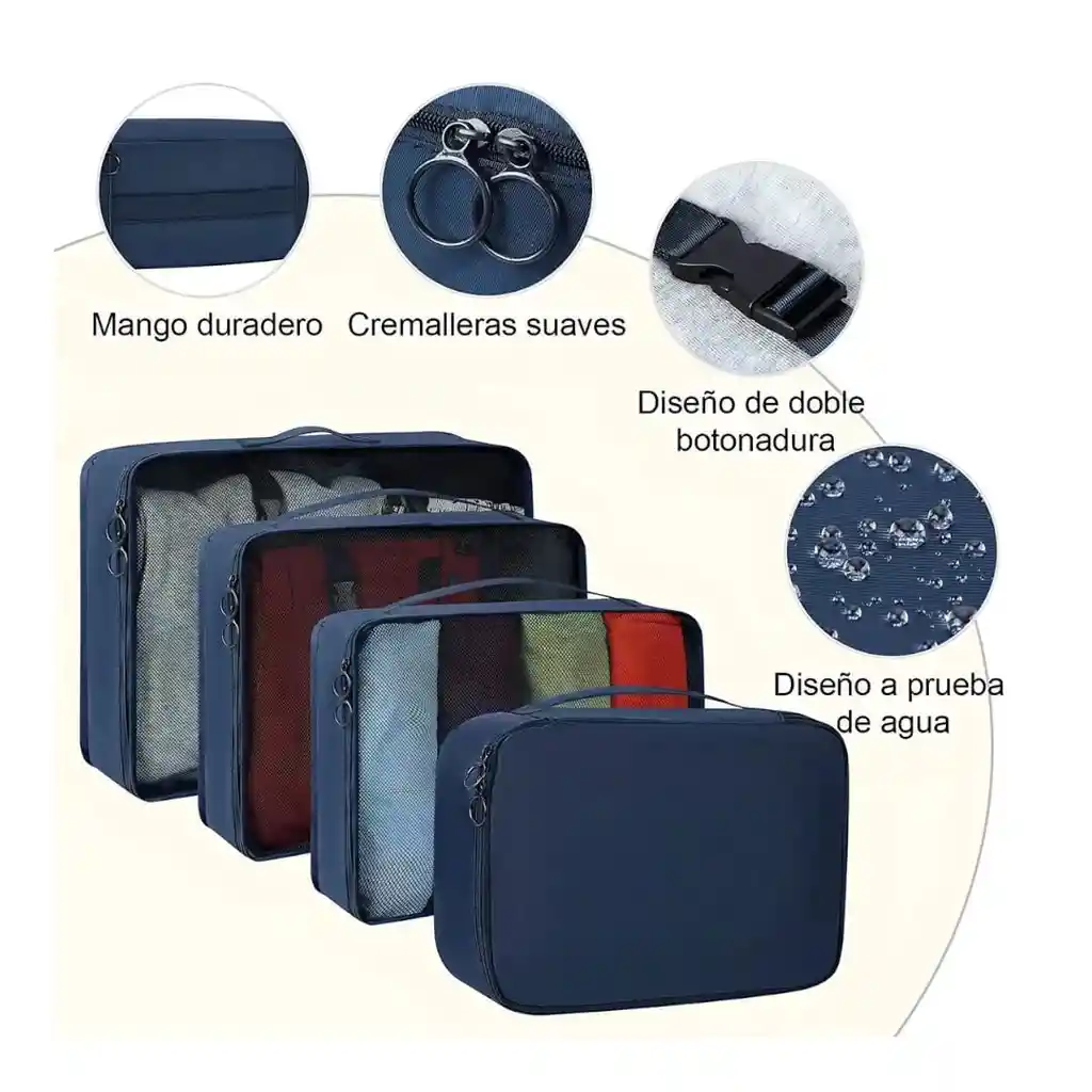 Organizador De Maleta Para Viaje / Bolsa De Almacenamiento *7 Piezas