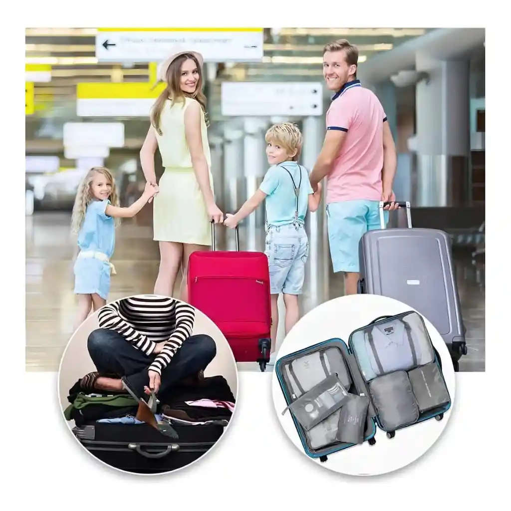 Organizador De Maleta Para Viaje / Bolsa De Almacenamiento *7 Piezas