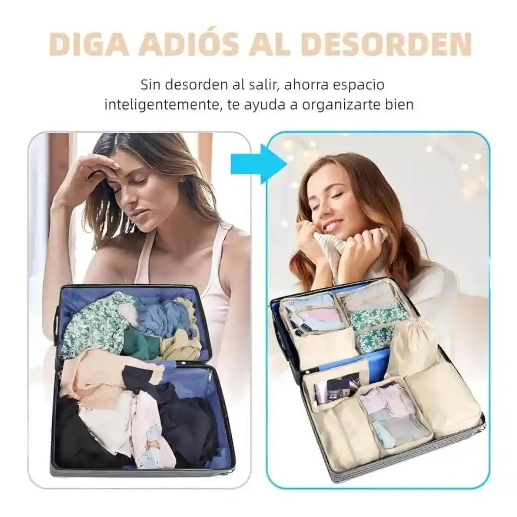 Organizador De Maleta Para Viaje / Bolsa De Almacenamiento *7 Piezas