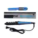 Pinza Rizador Encrespador Ondulador Electrico Para Cabello Nano Titanium Pro + Peinilla Azul