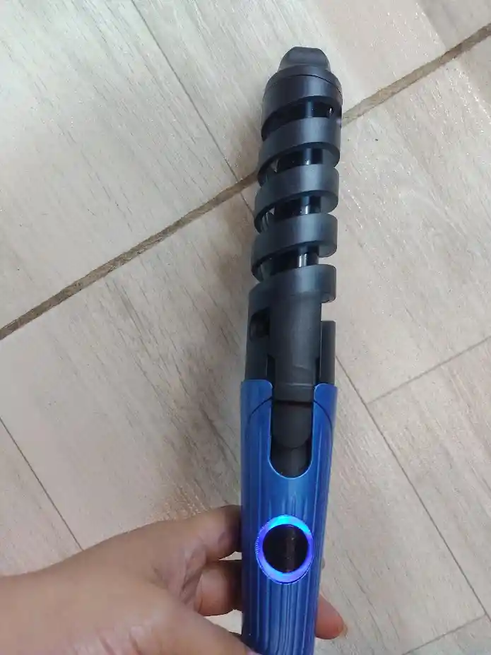 Pinza Rizador Encrespador Ondulador Electrico Para Cabello Nano Titanium Pro + Peinilla Azul