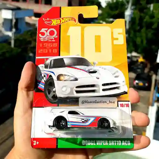Coche Hot Wheels Dodge Viper Srt10 Acr Blanco 10s 50 Aniversario #10/10 1:64