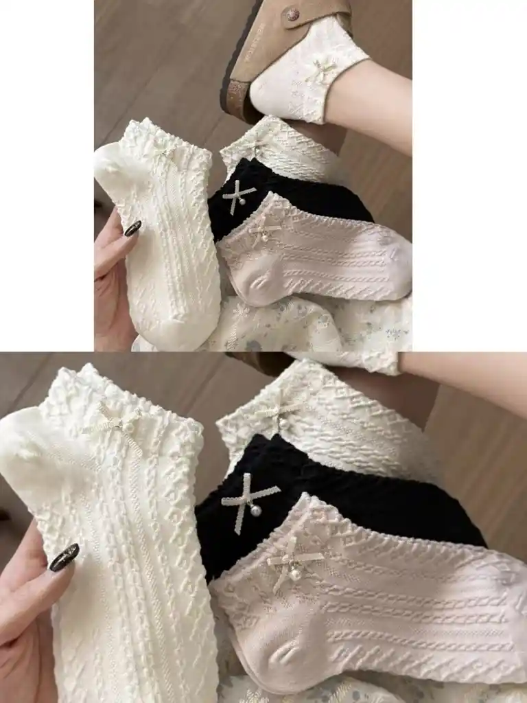 Media Tobillera 3d Perla Surtida