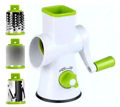 Rallador Rotativo Queso Cortador Redondo Mandolina Verduras Blanco