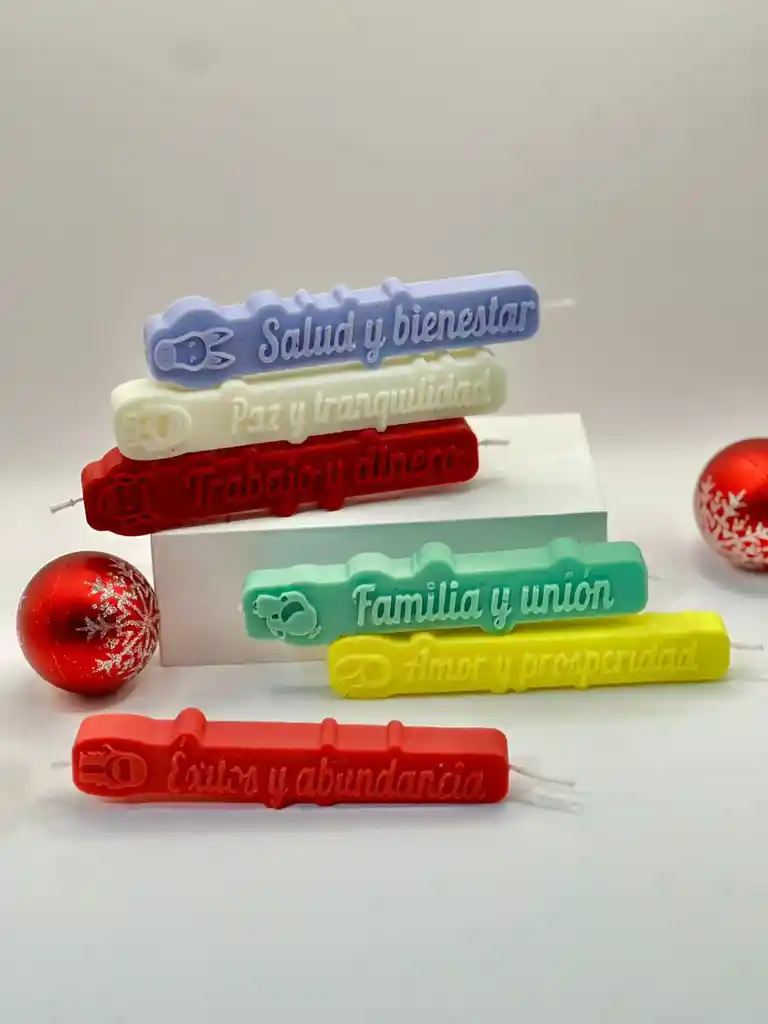 Velas Navideñas Colores - Cera De Soya