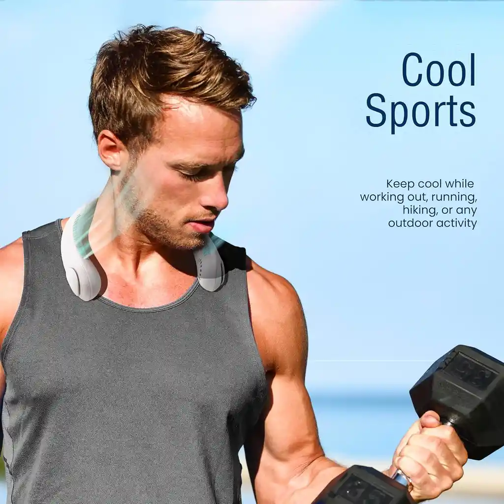 Ventilador De Cuello Nexair Portátil Recargable Sin Aspas Blanco