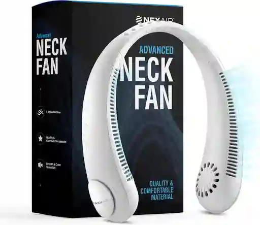 Ventilador De Cuello Nexair Portátil Recargable Sin Aspas Blanco