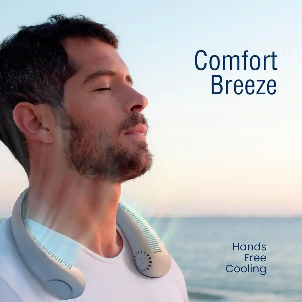 Ventilador De Cuello Nexair Portátil Recargable Sin Aspas Blanco