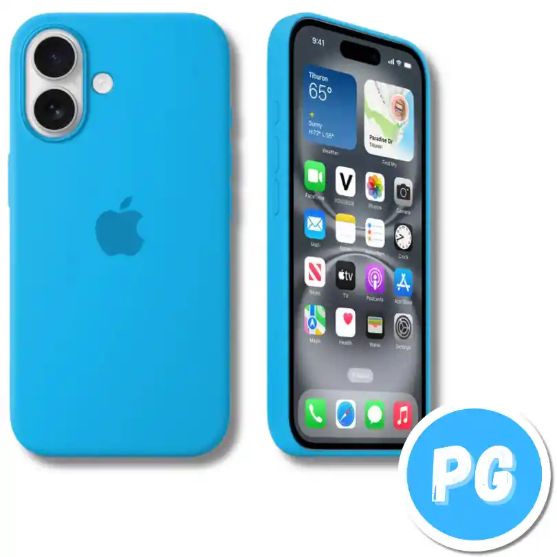 Estuche Silicona Azul Claro Para Iphone 17