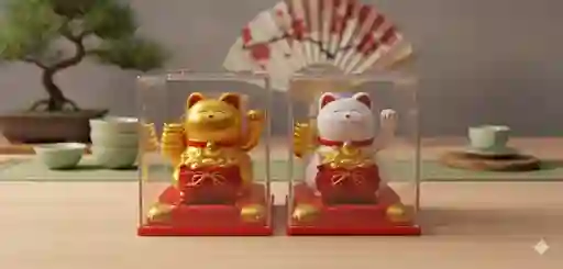 Gato De La Suerte Solar Maneki Neko – Decoración Y Buena Fortuna