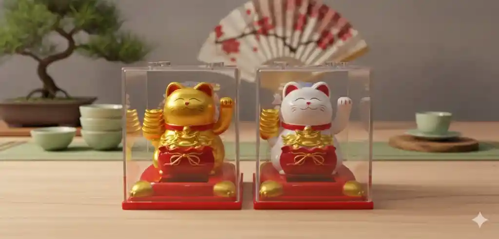 Gato De La Suerte Solar Maneki Neko – Decoración Y Buena Fortuna