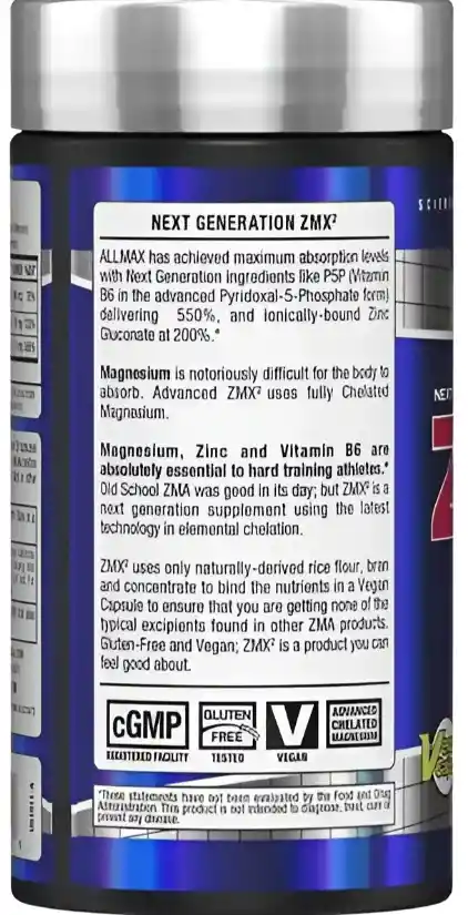 Zmx 2 Advanced +zinc+ Magnesium+ Vitamin B6 Sin Sabor