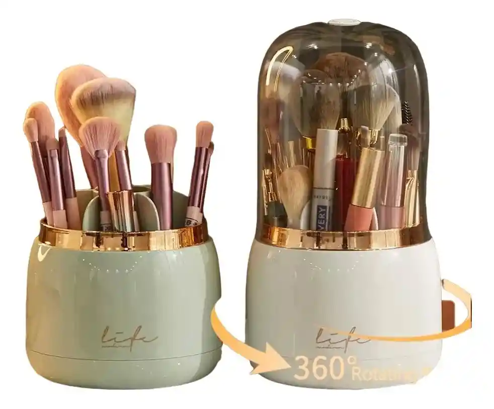 Organizador Maquillaje Giratorio 360° Brochas Almacena