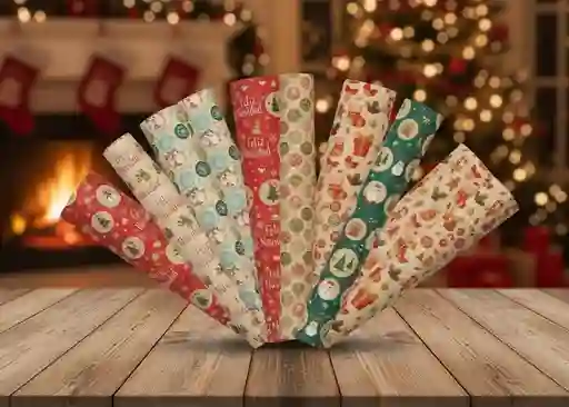 Papel Regalo Kraft Motivo Navideño Papel Regalo Kraft Navidad