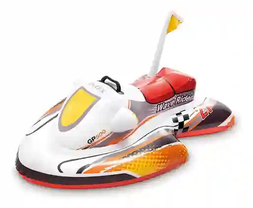 Flotador Inflable Para Piscina Moto Jet Ski Acuático Intex 4 Asas 1.17m X 77cm