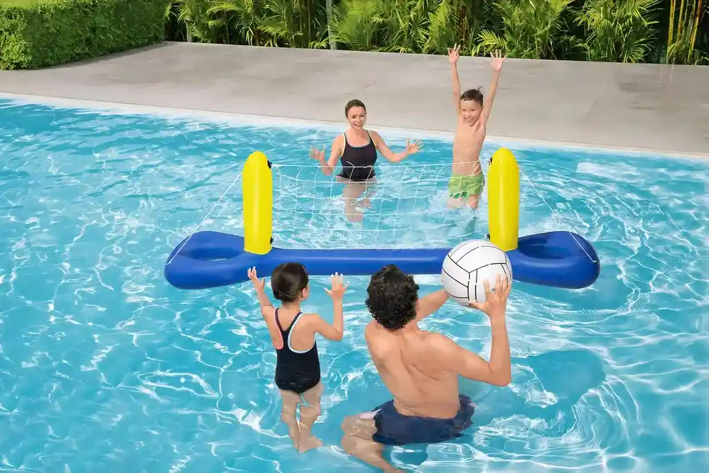 Cancha Juego Flotador Inflable Bestway Malla Voleibol Y Pelota Piscina